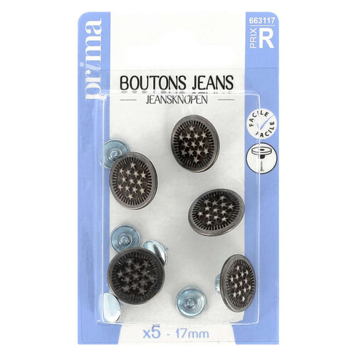 La Brosse et Dupont Boutons Jeans vieillis x5