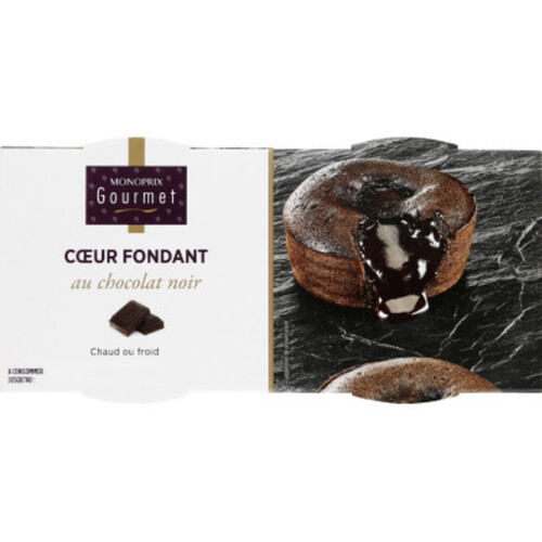 Monoprix Gourmet Cœur fondant au chocolat 2X90g