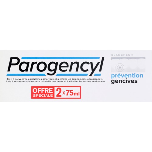 Parogencyl Dentifrice prévention gencives blancheur 2x75ml