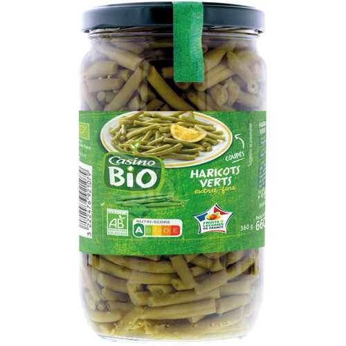 Casino Bio Haricots verts Extra fins Biologique 660G