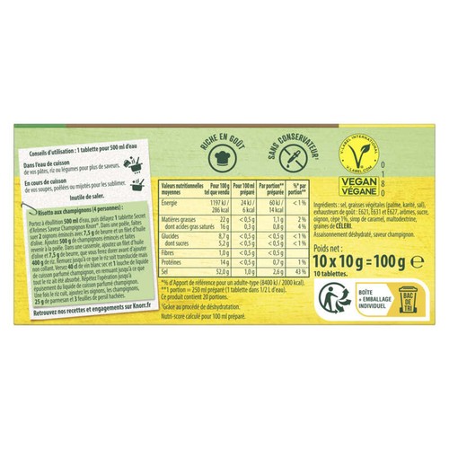 Knorr Bouillon Secret d'Arômes Saveur Champignon 100g