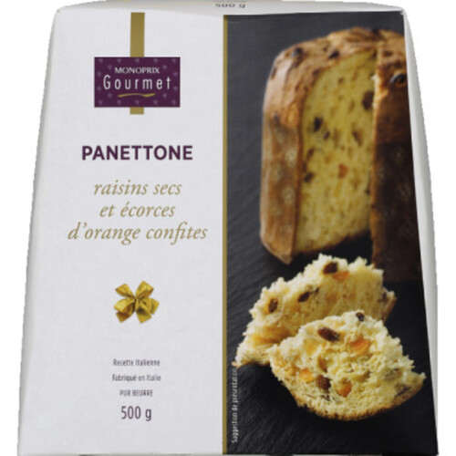 Monoprix Gourmet Panettone Raisins Secs Écorcés D'Orange 500G