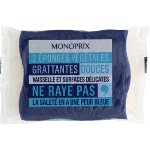 Monoprix Eponges végétales grattantes douces x2