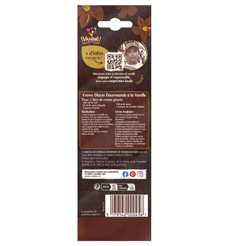 Vahiné Grand Cru d’Exception Bourbon Gousse de Vanille Bio 5g