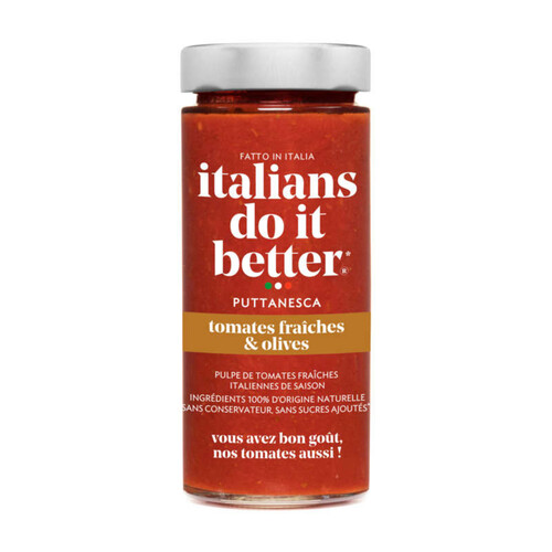 Italians Do It Better Sauce Tomates Fraîches et Olives 290g