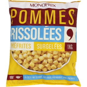 Monoprix Pommes Rissolées préfrites surgelées 1kg