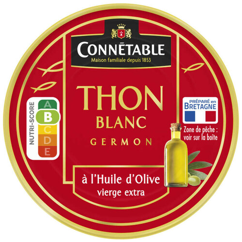 Connétable Thon Blanc Véritable Germon À L'Huile D'Olive 52G