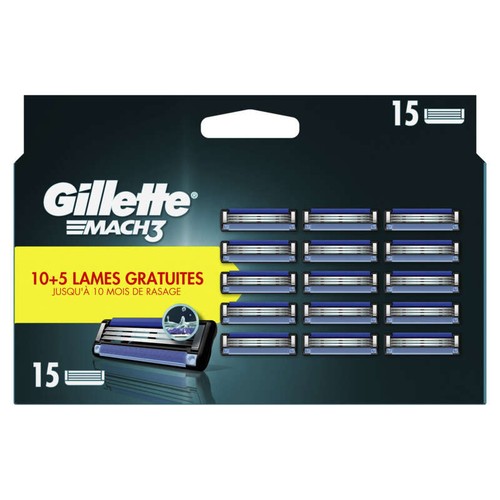 Gillette Mach3 Recharges Lames De Rasoir x15