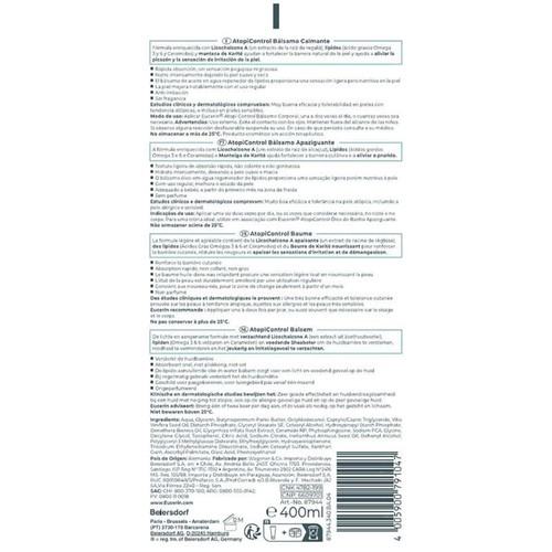 Eucerin AtopiControl Baume 400ml