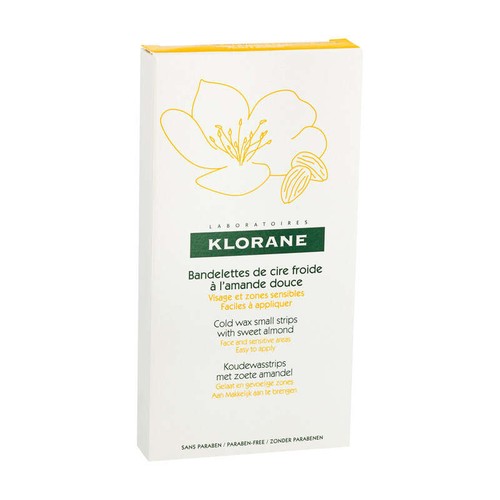 [Para] Klorane Dépilatoire Bandelettes de cire froide à l'Amande douce Visage et zones sensibles