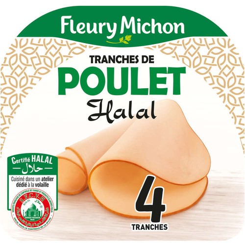 Fleury Michon Tranches de  Poulet Halal  x4