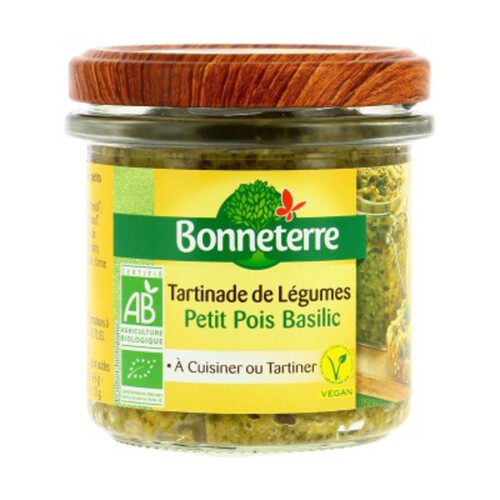 [Par Naturalia] Bonneterre Tartinade De Légumes Petits Pois Basilic 135G Bio