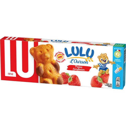 Lu Lulu L'Ourson Gâteaux fourrés à la Fraise 150g