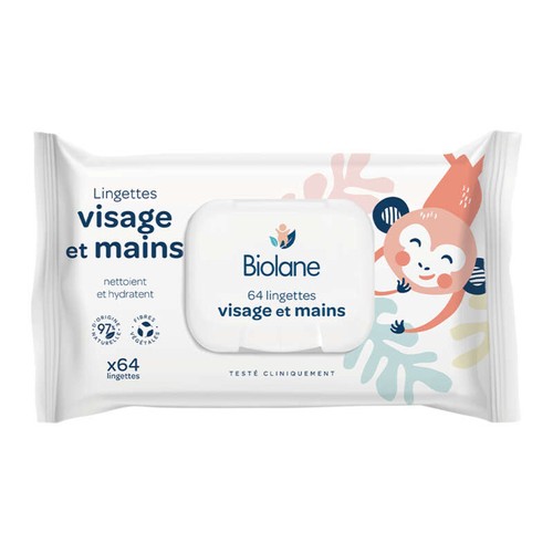Biolane Lingettes Visage & Mains x64