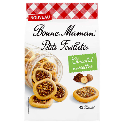 Bonne Maman petits feuilletés chocolat noisettes 250g