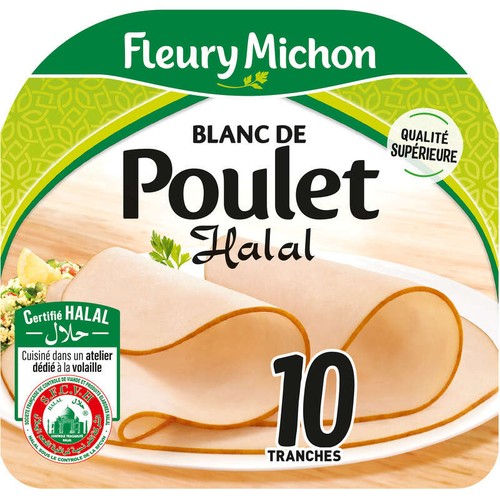 Fleury Michon Blanc De Poulet Halal Tranches Fines x10