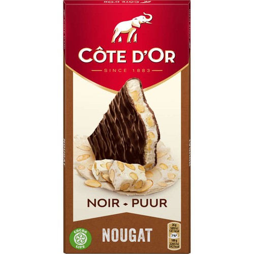 Côte d'Or Tablette Chocolat Noir fourrée au Nougat 130g