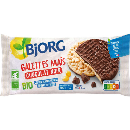 Bjorg Galettes Maïs Chocolat Noir, Bio 95G