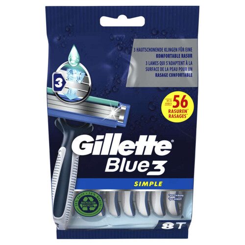 Gillette Lames Jetables Blue 3 x8