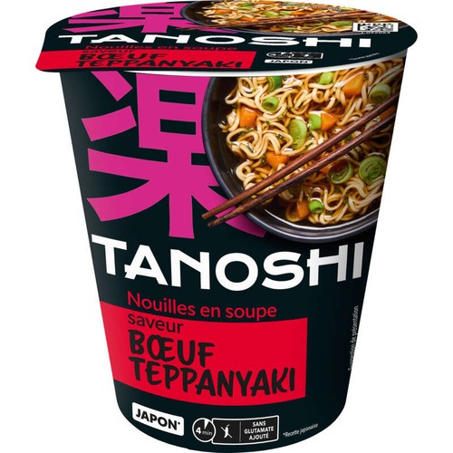 Tanoshi Japon Nouilles Japonaises Saveur Bœuf Teppanyaki 65g