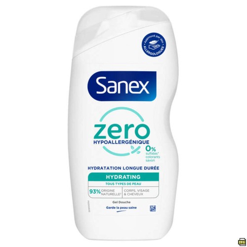 Sanex Zero Gel Douche Corps-Visage-Cheveux Normal 475ml