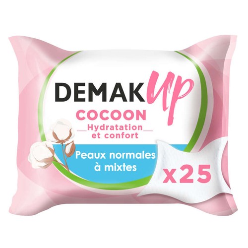 Demak Up Lingettes Démaquillantes Cocoon Peaux Mixtes x25
