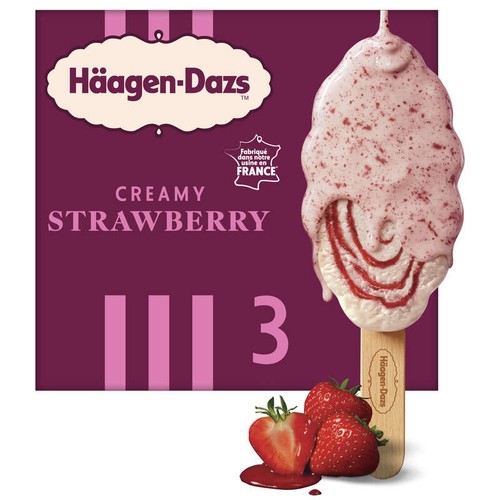 Häagen-Dazs Bâtonnets Creamy Strawberry 3x80ml