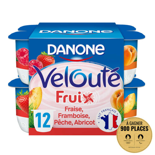 Danone Velouté fruix yaourt aux fruits brassé 12x125g
