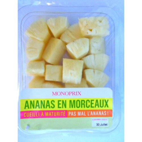 Monoprix ananas en morceaux cueilli à maturité 200g