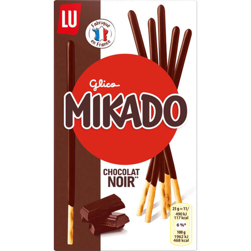 Lu Mikado Biscuits nappés au Chocolat Noir 90g
