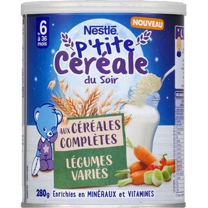 Nestlé P'tit Céréales du Soir Légumes Variés 280g