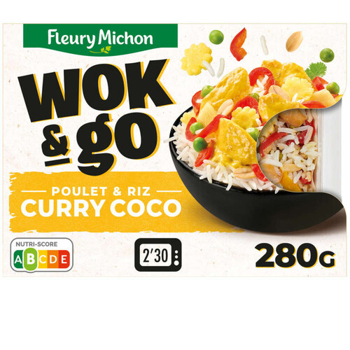 Fleury Michon Wok & Go Poulet & Riz Curry Coco 280g