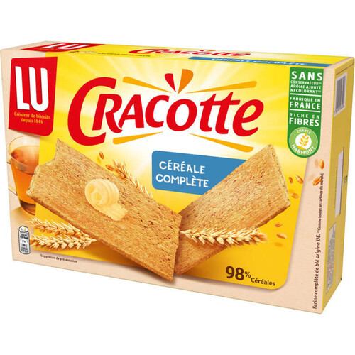 Lu Cracottes Biscottes Céréales Complètes 250g