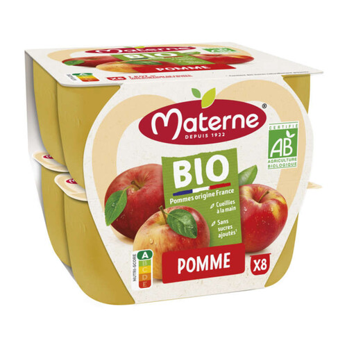 Materne Compote De Pommes Bio 8X100G