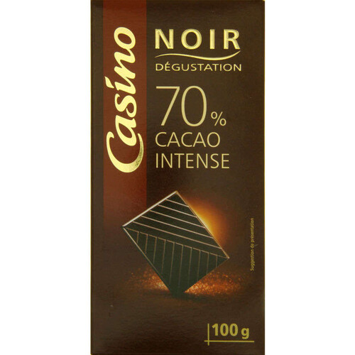 Casino Dégustation - Tablette de chocolat - Noir - 70% de cacao intense - 100g