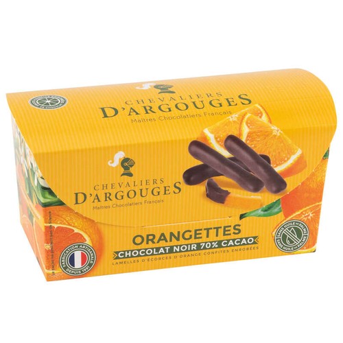 Les Chevaliers d'Argouges Orangettes chocolat noir 70% de cacao 190g
