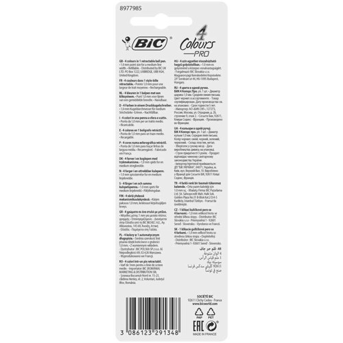 Bic Stylo Bille 4 Couleurs Pro