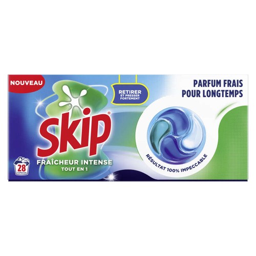 Skip Lessive Fraîcheur intense Capsules Tout en 1 x28