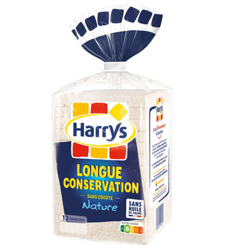 Harrys pain de mie longue conservation nature sans croute 325g