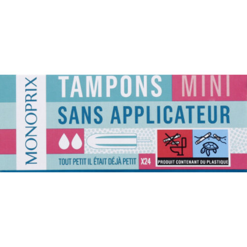 Monoprix Tampons Mini Sans Applicateur X24