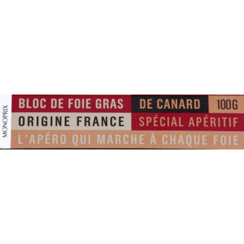 Monoprix Bloc de foie gras de canard spécial apéritif 100g