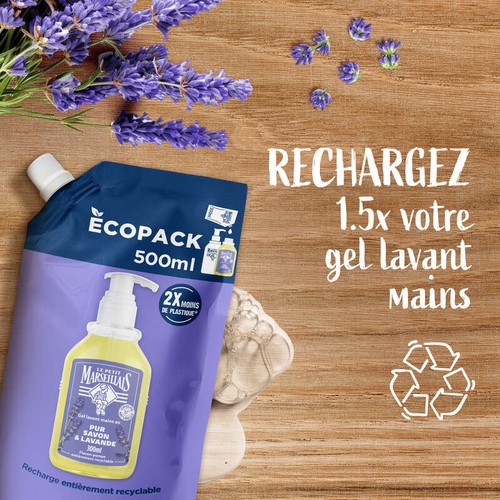 Le Petit Marseillais Ecopack Pur savon & lavande 500ml