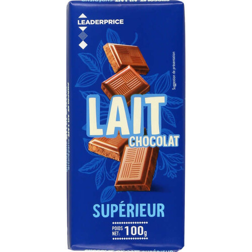 Leader Price Next Tablette Chocolat Supérieur au Lait 3x100g
