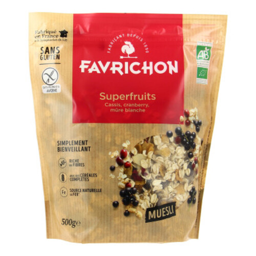 [Par Naturalia] Favrichon Muesli Superfruits Sans Gluten 500G Bio