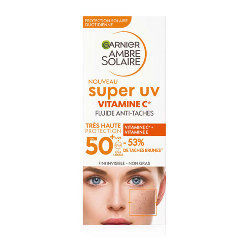 Garnier Ambre Solaire Fluide Anti-Taches Super UV SPFR50 Vitamine C 40ml