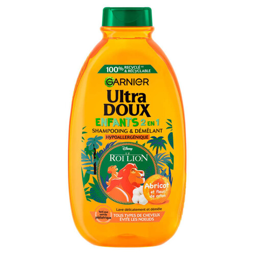 Garnier Ultra Doux shampooing Enfants 2-en-1 à l'Abricot et Fleur de Coton 600ml