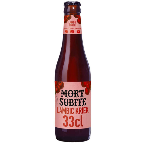Mort Subite Lambic Kriek Bière Blonde Belge Aromatisée Cerise 33 Cl 4°