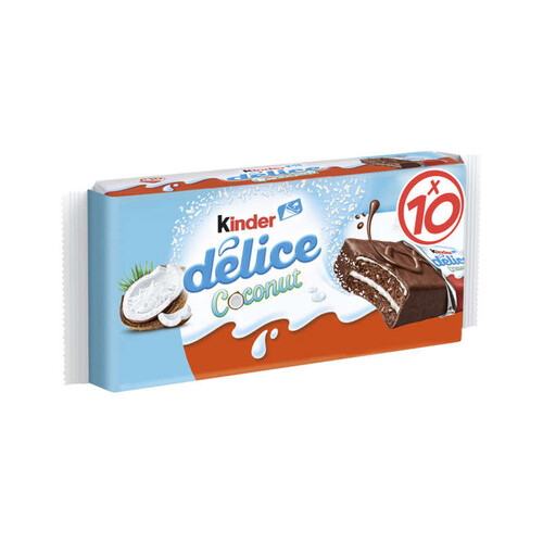 Kinder Delice Petit Gâteau Saveur Noix De Coco Enrobé De Cacao 370G