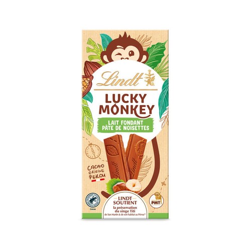 Lucky Monkey Lait Fondant et Noisettes 100g