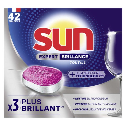 Sun Tout-en-1 Tablettes Lave-Vaisselle Expert Brillance 42 Pastilles
